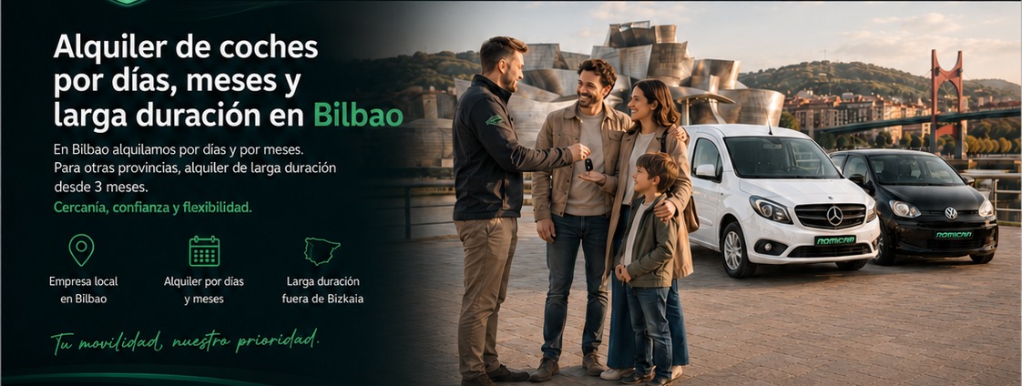 Alquiler de coches por días, meses y larga duración en Bilbao con Romicar